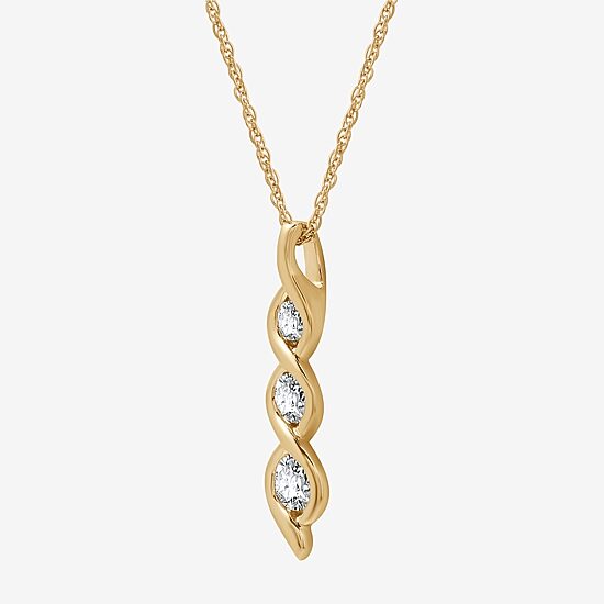 Womens 1/2 CT. T.W. Lab Grown White Diamond 14K Gold Over Silver Sterling Silver 18 Inch Pendant Necklace