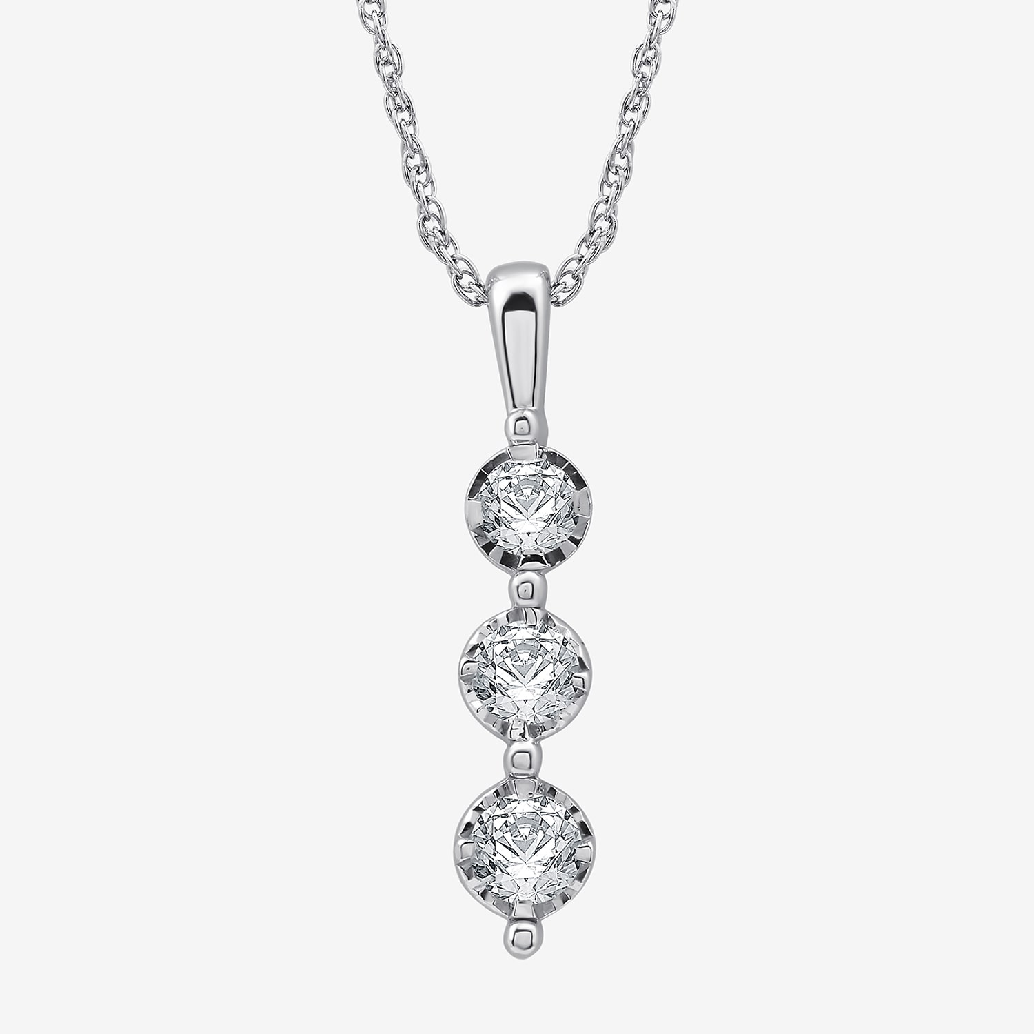 Womens 1/2 CT. T.W. Lab Grown White Diamond Sterling Silver 18 Inch Pendant Necklace