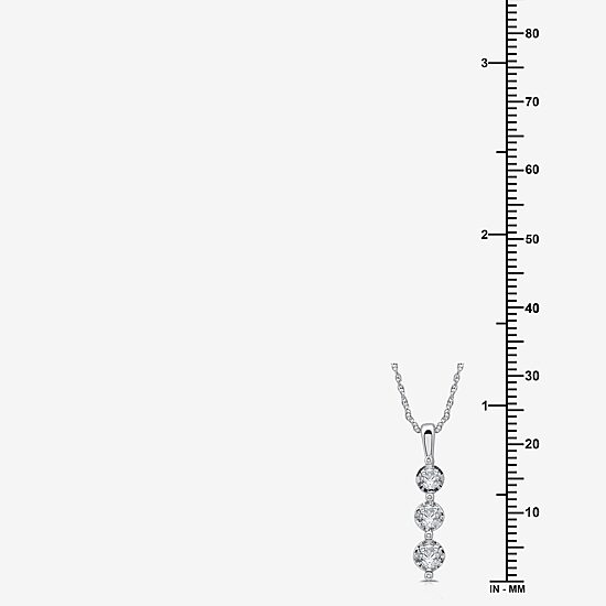 Womens 1/2 CT. T.W. Lab Grown White Diamond Sterling Silver 18 Inch Pendant Necklace