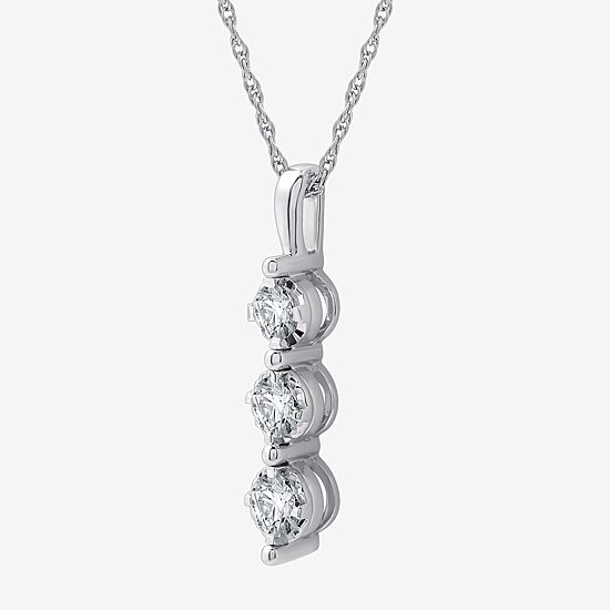 Womens 1/2 CT. T.W. Lab Grown White Diamond Sterling Silver 18 Inch Pendant Necklace