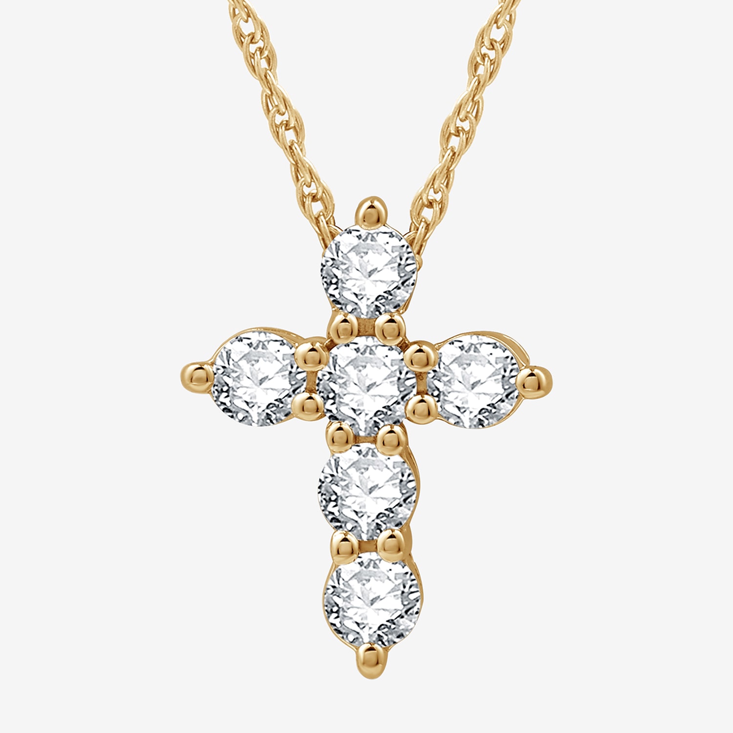 Womens 1/2 CT. T.W. Lab Grown White Diamond Sterling Silver Or 14K Gold Over Silver Cross Pendant Necklace