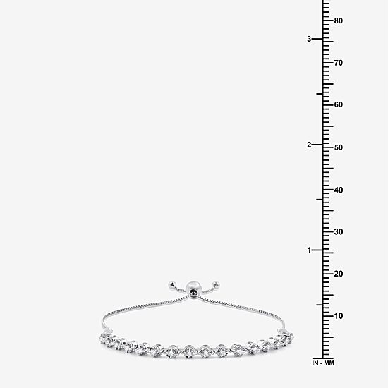 Womens 1/2 CT. T.W. Lab Grown White Diamond Sterling Silver Bolo Bracelet