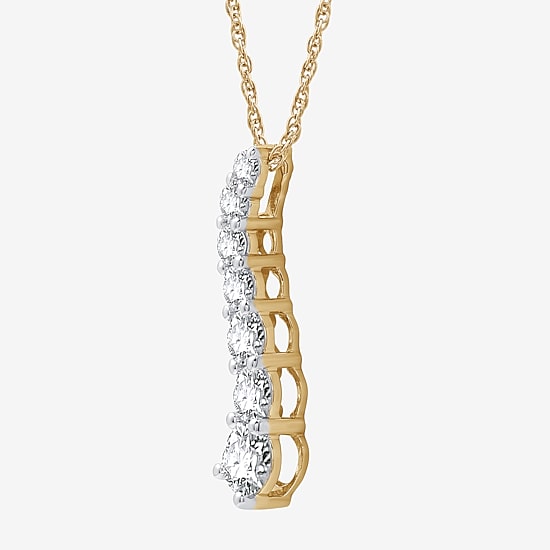 Womens 1 CT. T.W. Lab Grown White Diamond Sterling Silver 18 Inch Pendant Necklace