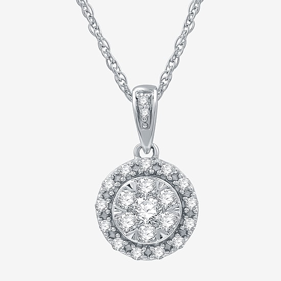 Womens 1 CT. T.W. Lab Grown White Diamond 2-pc. Pendant Necklace Set