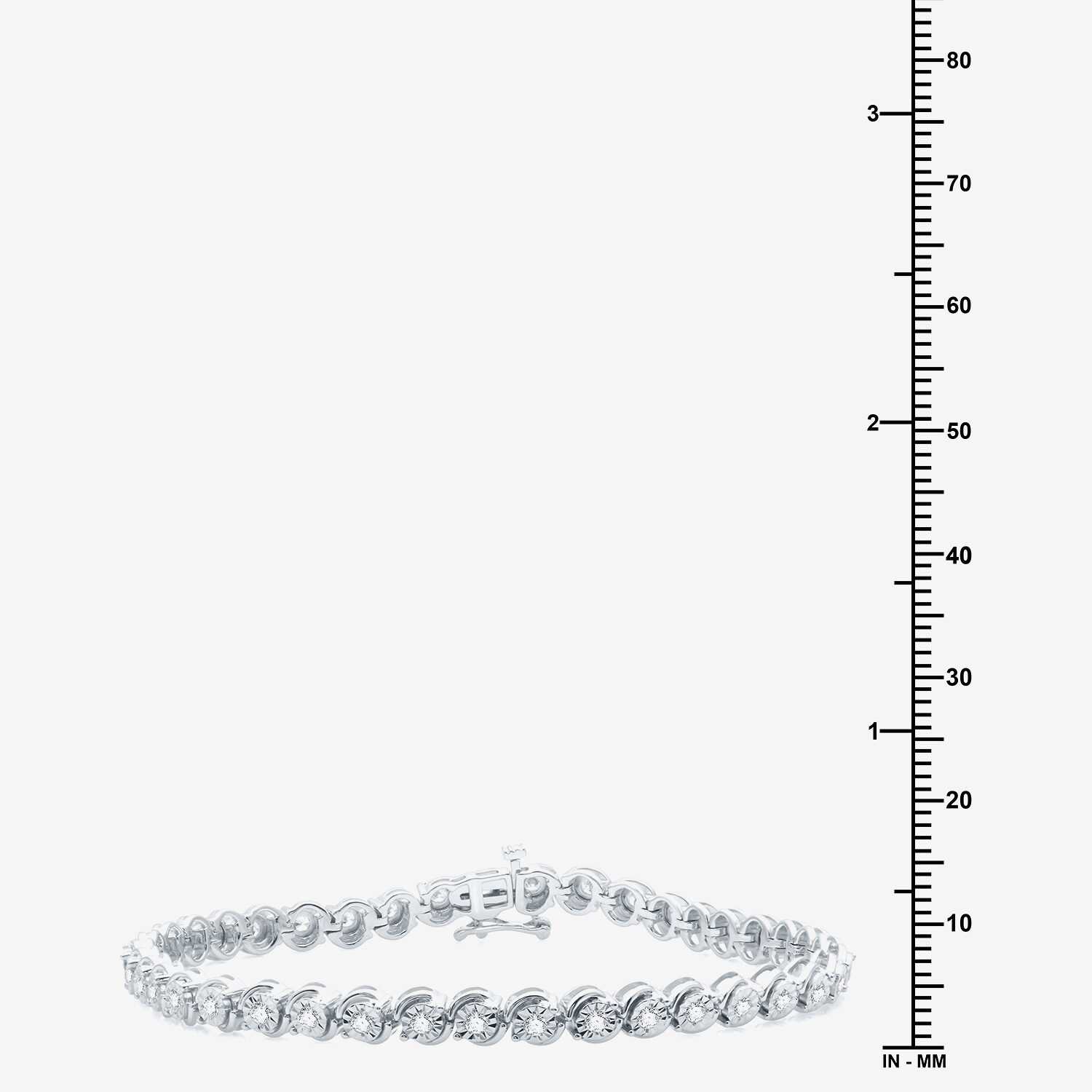 Womens 1 CT. T.W. Lab Grown White Diamond Sterling Silver 7.5 Inch Tennis Bracelet