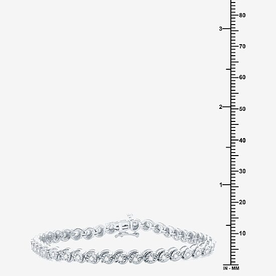 Womens 1 CT. T.W. Lab Grown White Diamond Sterling Silver 7.5 Inch Tennis Bracelet