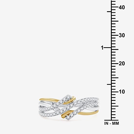 Womens 1/4 CT. T.W. Lab Grown White Diamond 14K Gold Over Silver Sterling Silver Cocktail Ring