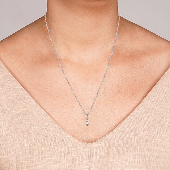 Womens 1/4 CT. T.W. Lab Grown White Diamond Sterling Silver 18 Inch Pendant Necklace