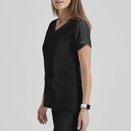 Grey's Anatomy™ by Barco Classic 41423 Cora 4-Pocket Womens Plus Tall V Neck Short Sleeve Tag Free Scrub Top