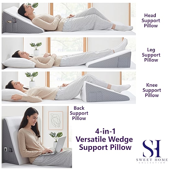 Sweet Home Collection™ Bed Wedge Pillow with High Density Foam