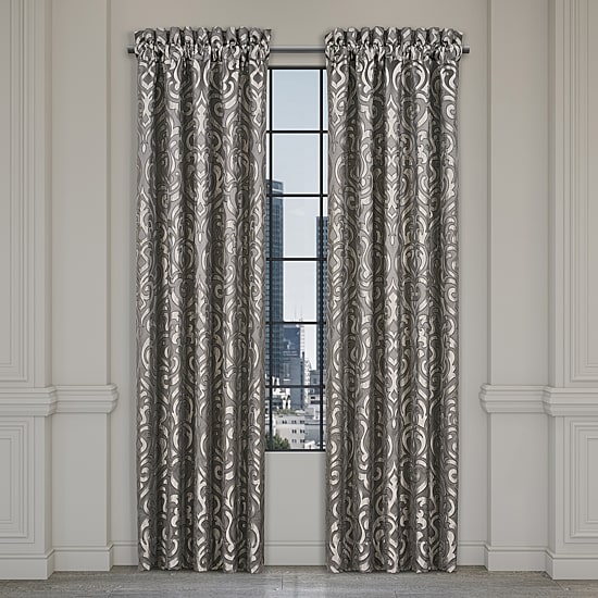 Queen Street Blythe Silver Rod Pocket Blackout Set of 2 Curtain Panel