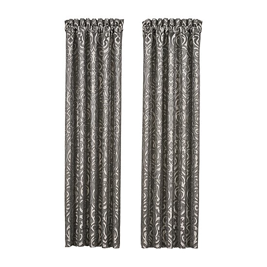 Queen Street Blythe Silver Rod Pocket Blackout Set of 2 Curtain Panel