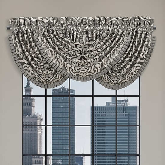 Queen Street Blythe Silver Rod Pocket Waterfall Valance