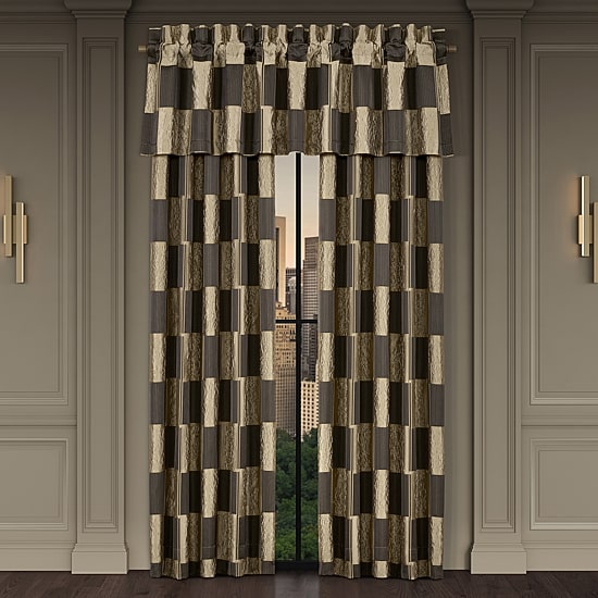 Queen Street Benton Bronze Rod Pocket Blackout Set of 2 Curtain Panel