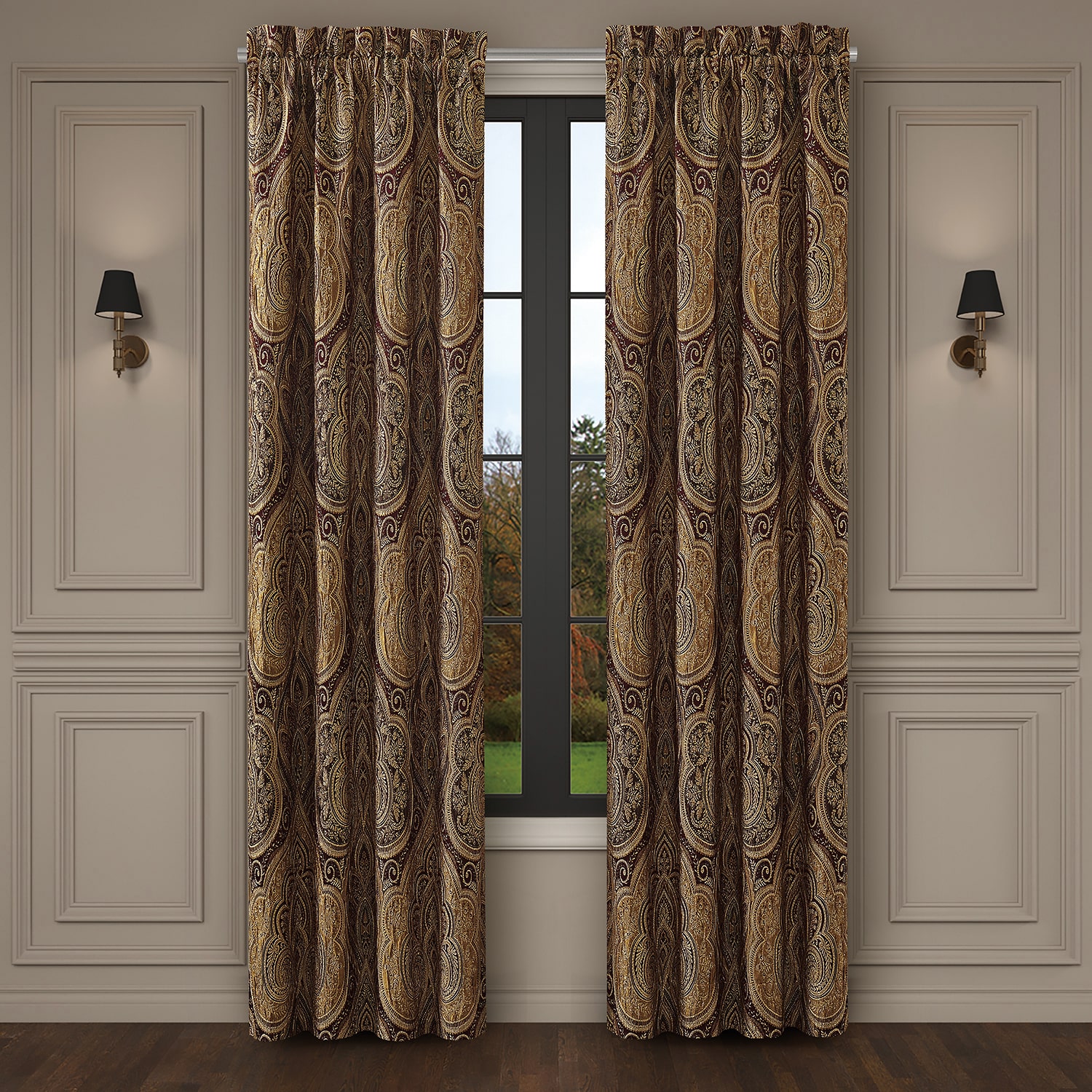 Queen Street Cedar Park Rod Pocket Blackout Set of 2 Curtain Panel