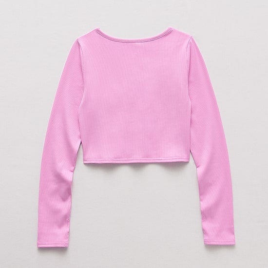 Xersion Little & Big Kid Girls V Neck Long Sleeve Active T-Shirt