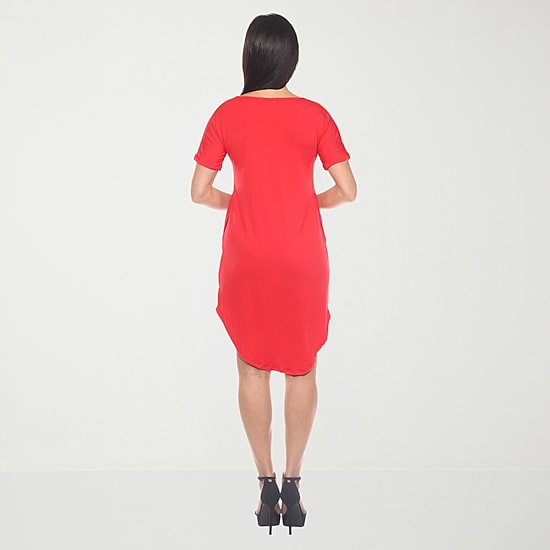 White Mark Womens Short Sleeve T-Shirt Dress