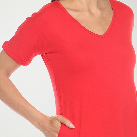 White Mark Womens Short Sleeve T-Shirt Dress