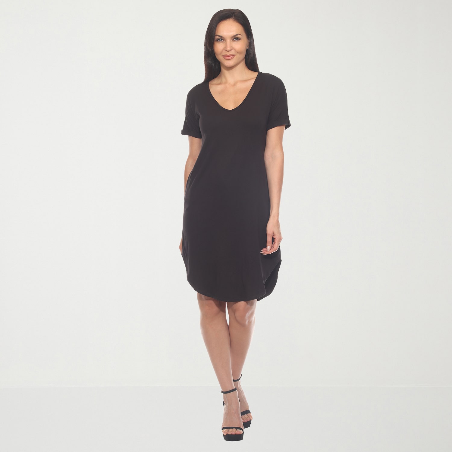 White Mark Womens Short Sleeve T-Shirt Dress