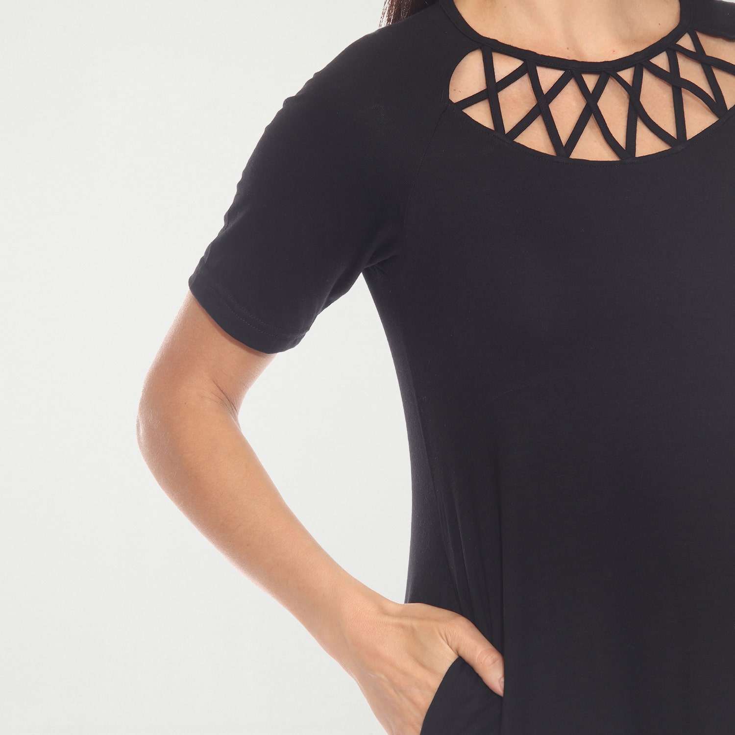 White Mark Womens Crew Neck Short Sleeve A-Line Dress