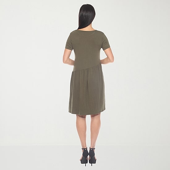 White Mark Womens Short Sleeve Swing Dresses