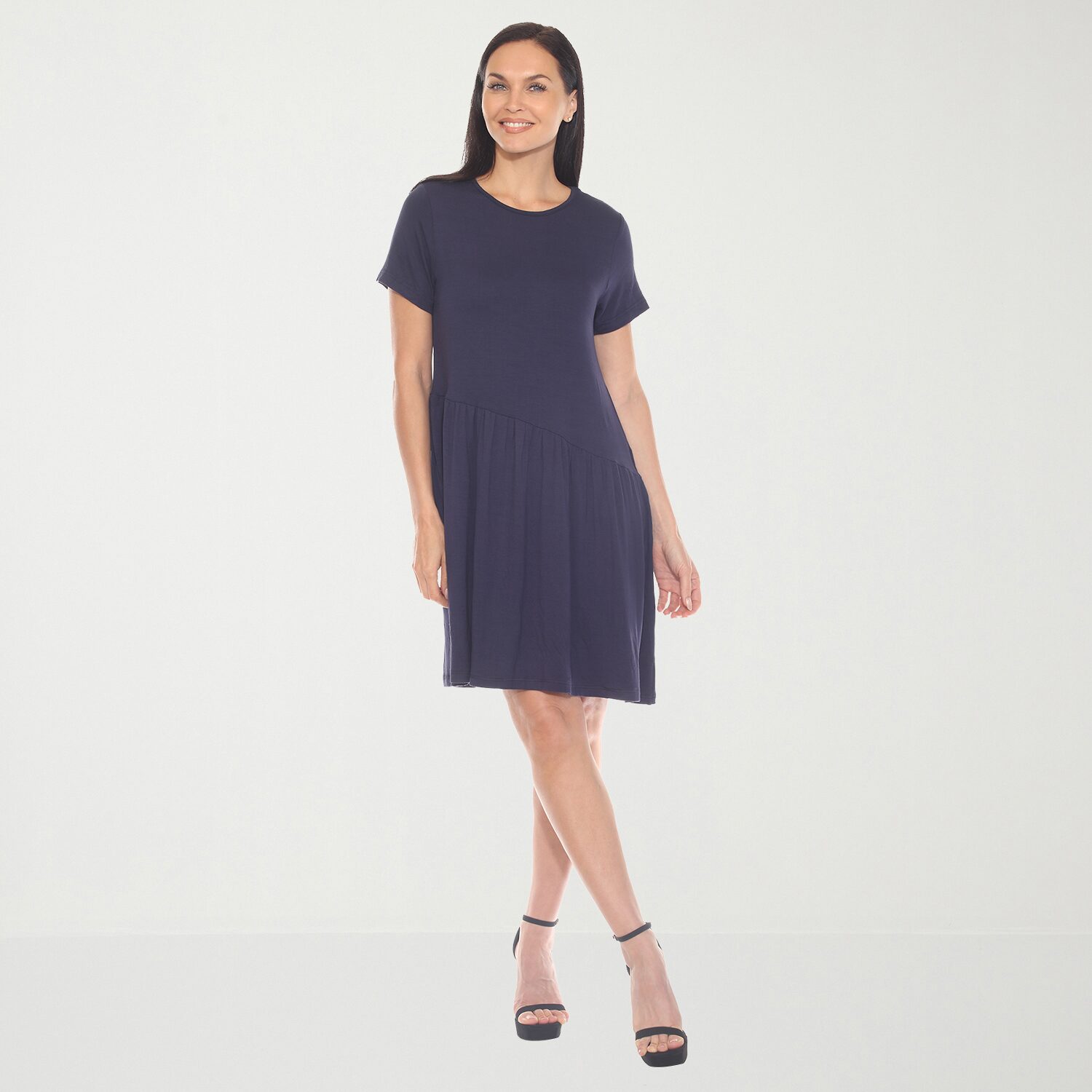 White Mark Womens Short Sleeve Swing Dresses