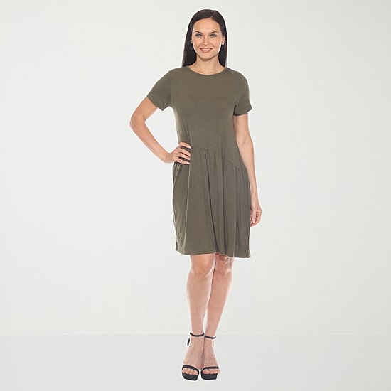 White Mark Womens Short Sleeve Swing Dresses