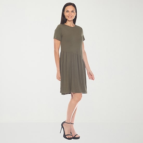 White Mark Womens Short Sleeve Swing Dresses