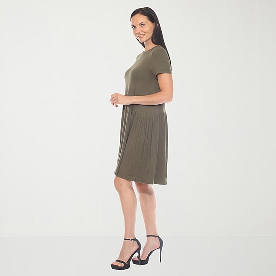 White Mark Womens Short Sleeve Swing Dresses