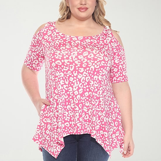 White Mark Womens Scoop Neck Short Sleeve Tunic Top