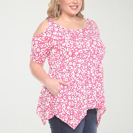 White Mark Womens Scoop Neck Short Sleeve Tunic Top