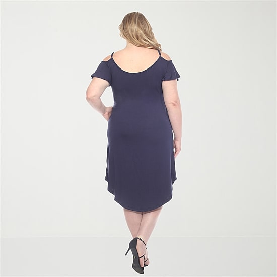 White Mark Womens Plus Scoop Neck Short Sleeve Sundress