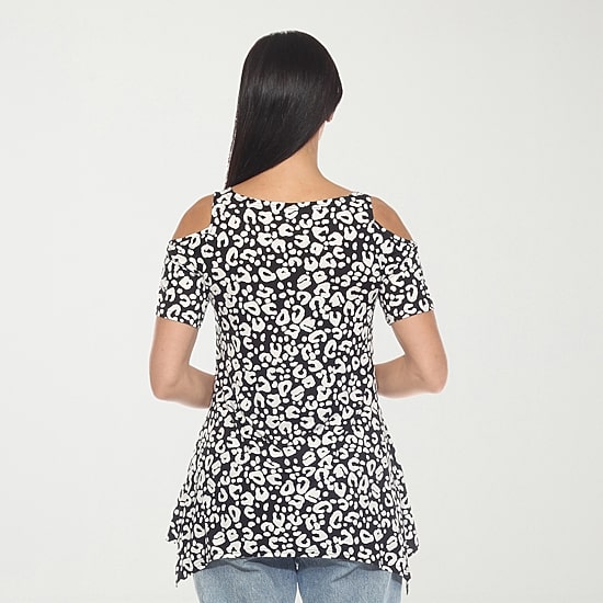 White Mark Womens Scoop Neck Short Sleeve Tunic Top