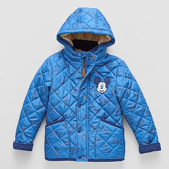 Disney Collection Little & Big Kid Boys Mickey Mouse Hooded Midweight Quilted Jacket