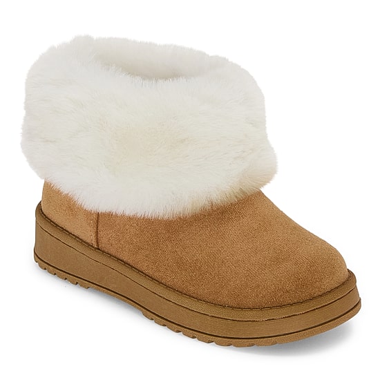 Thereabouts Little & Big Kid Girls Kaylee Faux Fur Lined Flat Heel Winter Boots