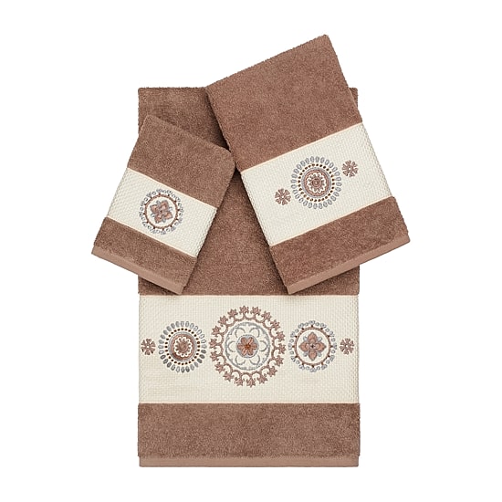 Linum Home Textiles Isabelle Embellished 3-pc. Bath Towel Set