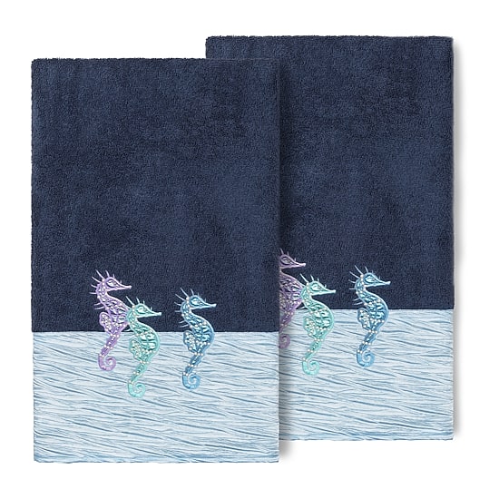 Linum Home Textiles Sofia 2-pc. Embellished Animal Bath Towel