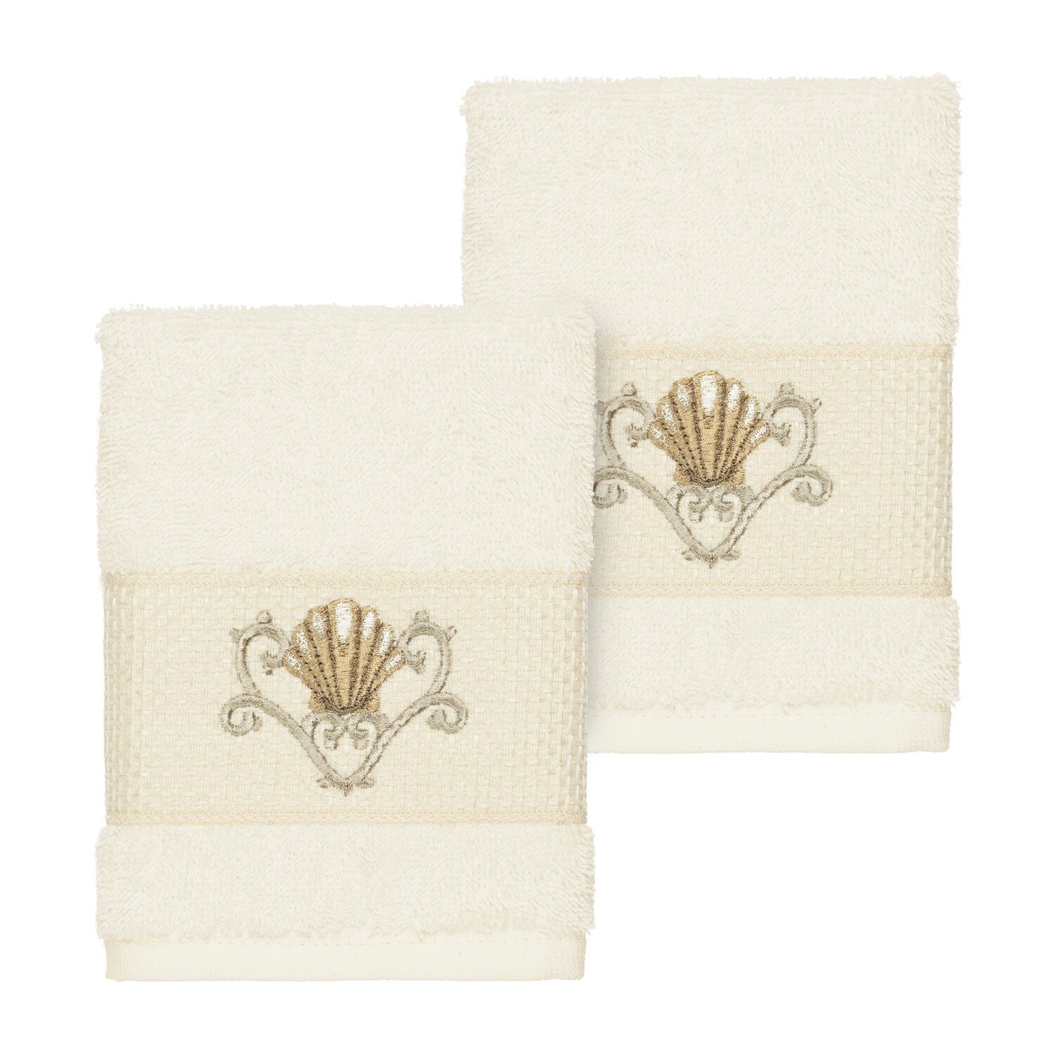 Linum Home Textiles Bella Embellished 2-pc. Washcloth