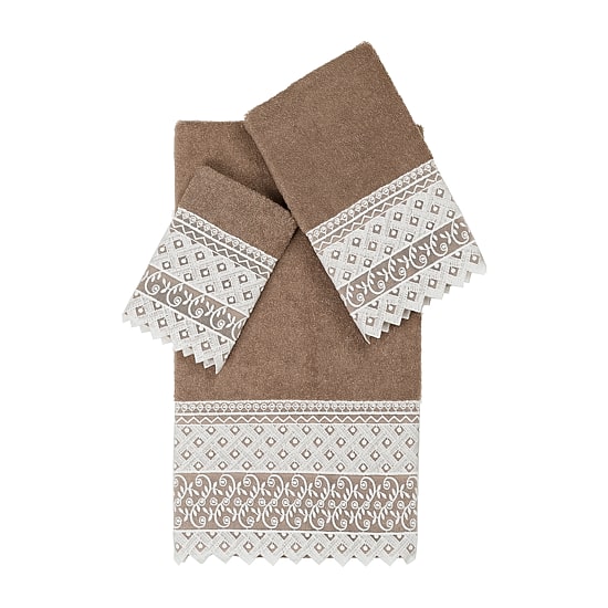 Linum Home Textiles Aiden Embellished 3-pc. Bath Towel Set
