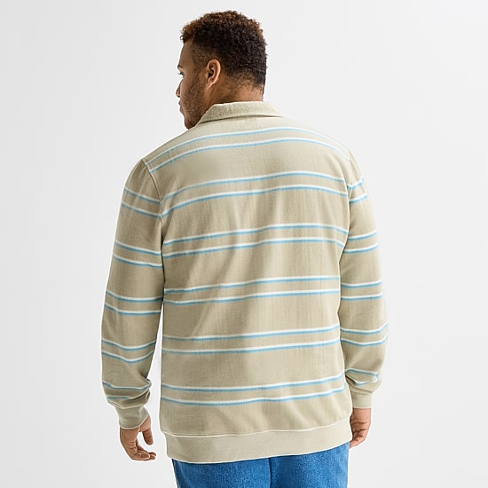 mutual weave Mens Long Sleeve Big and Tall Quarter-Zip Pullover