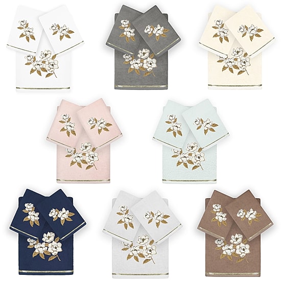 Linum Home Textiles Maggie Embellished 3-pc. Bath Towel Set