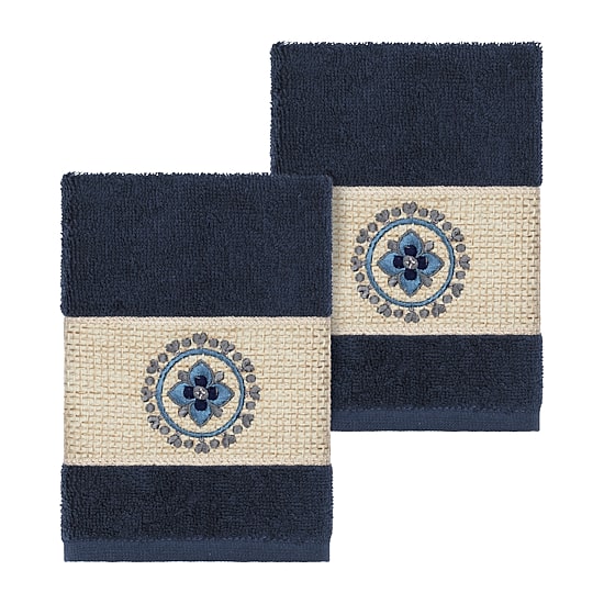 Linum Home Textiles Isabelle 2-pc. Embellished Washcloth