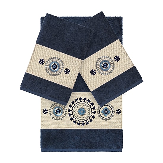 Linum Home Textiles Isabelle Embellished 3-pc. Bath Towel Set