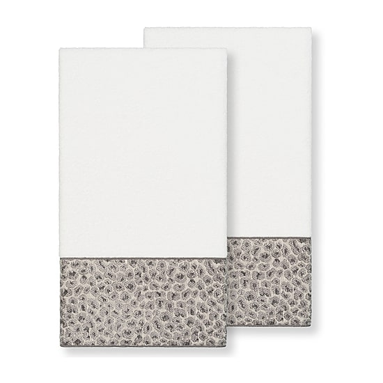 Linum Home Textiles Spots 2-pc. Embellished Cheetah Bath Towel