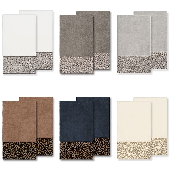 Linum Home Textiles Spots 2-pc. Embellished Cheetah Bath Towel