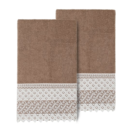 Linum Home Textiles Aiden Embellished 2-pc. Embellished Bath Towel