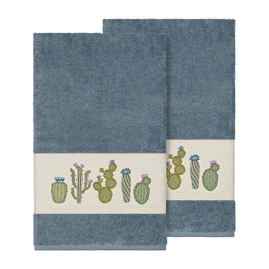 Linum Home Textiles Mila 2-pc. Embellished Floral Bath Towel