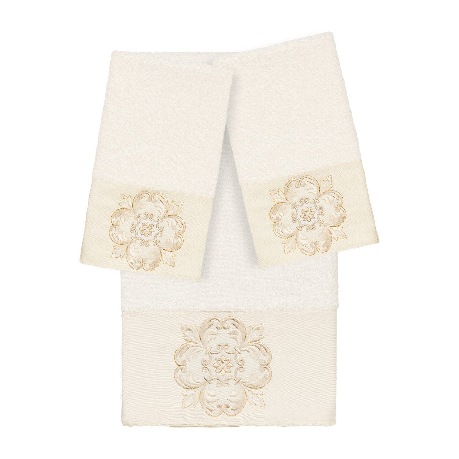 Linum Home Textiles Alyssa Embellished 3-pc. Bath Towel Set