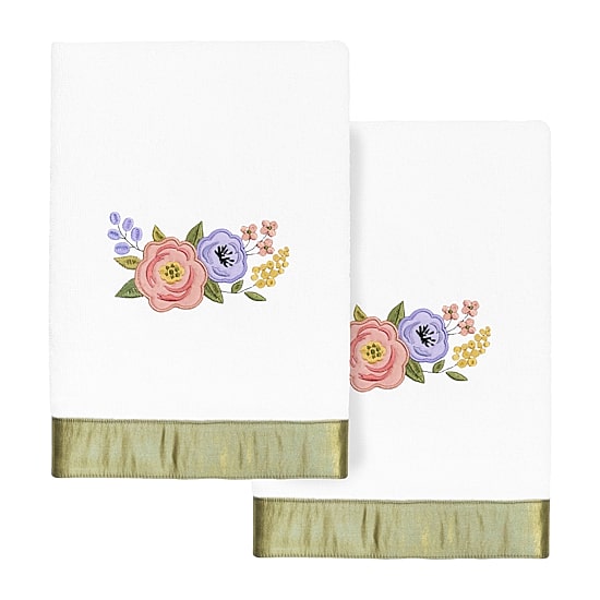 Linum Home Textiles Verano Embellished 2-pc. Embellished Hand Towel