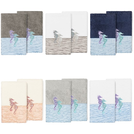Linum Home Textiles Sofia 2-pc. Embellished Hand Towel